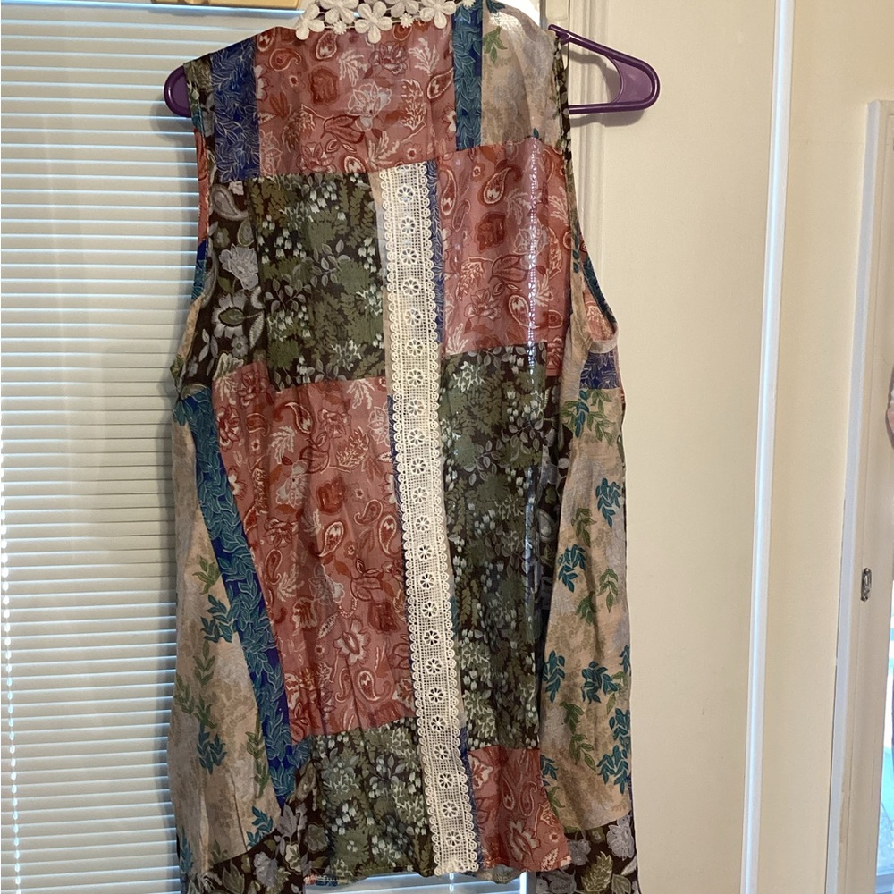 Pol Multicolor Floral Patchwork Blouse - image 2